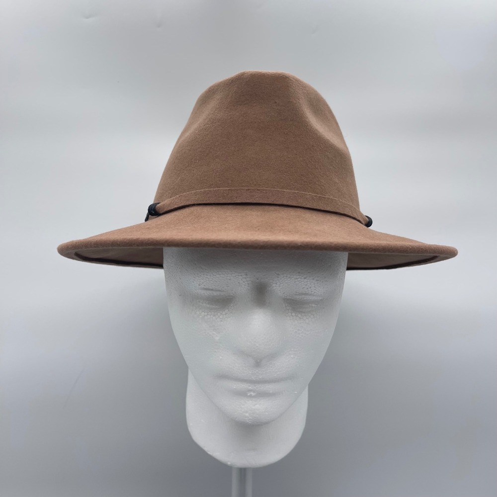 Riviera Womens OSFM Light Brown 100% Wool Wide Brim Fedora Panama Hat RN110188